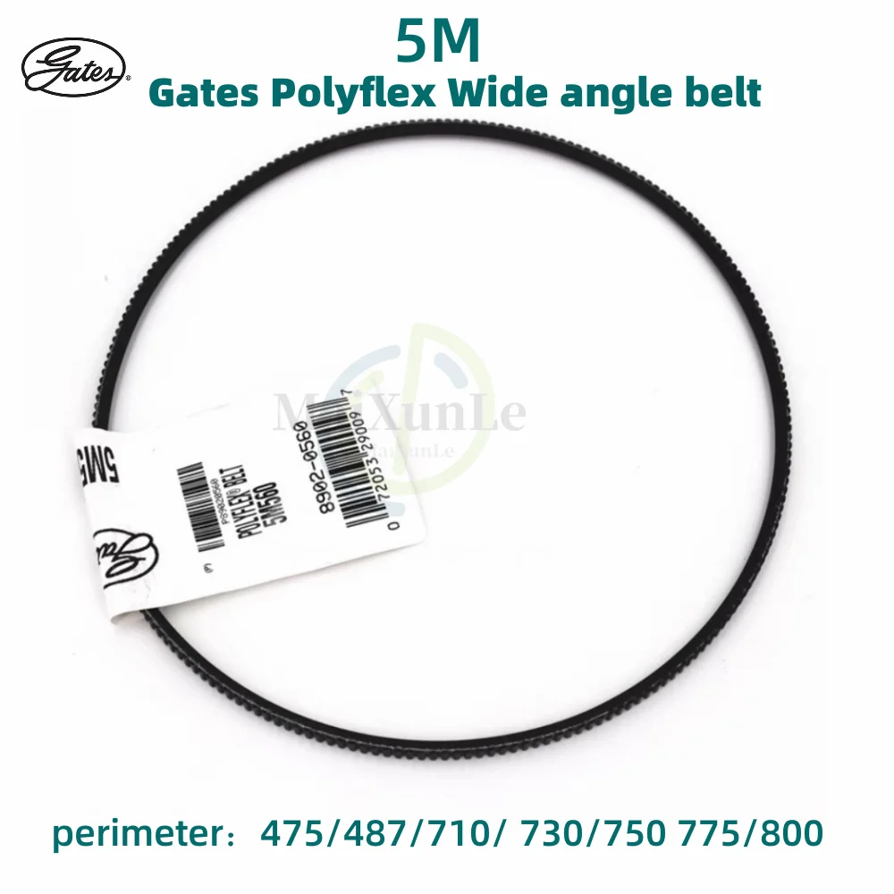 

1Pcs 5M Gates Polyflex Wide angle belt 5M-475 487 710 730 750 775 800 Suitable For Mechanical Equipment