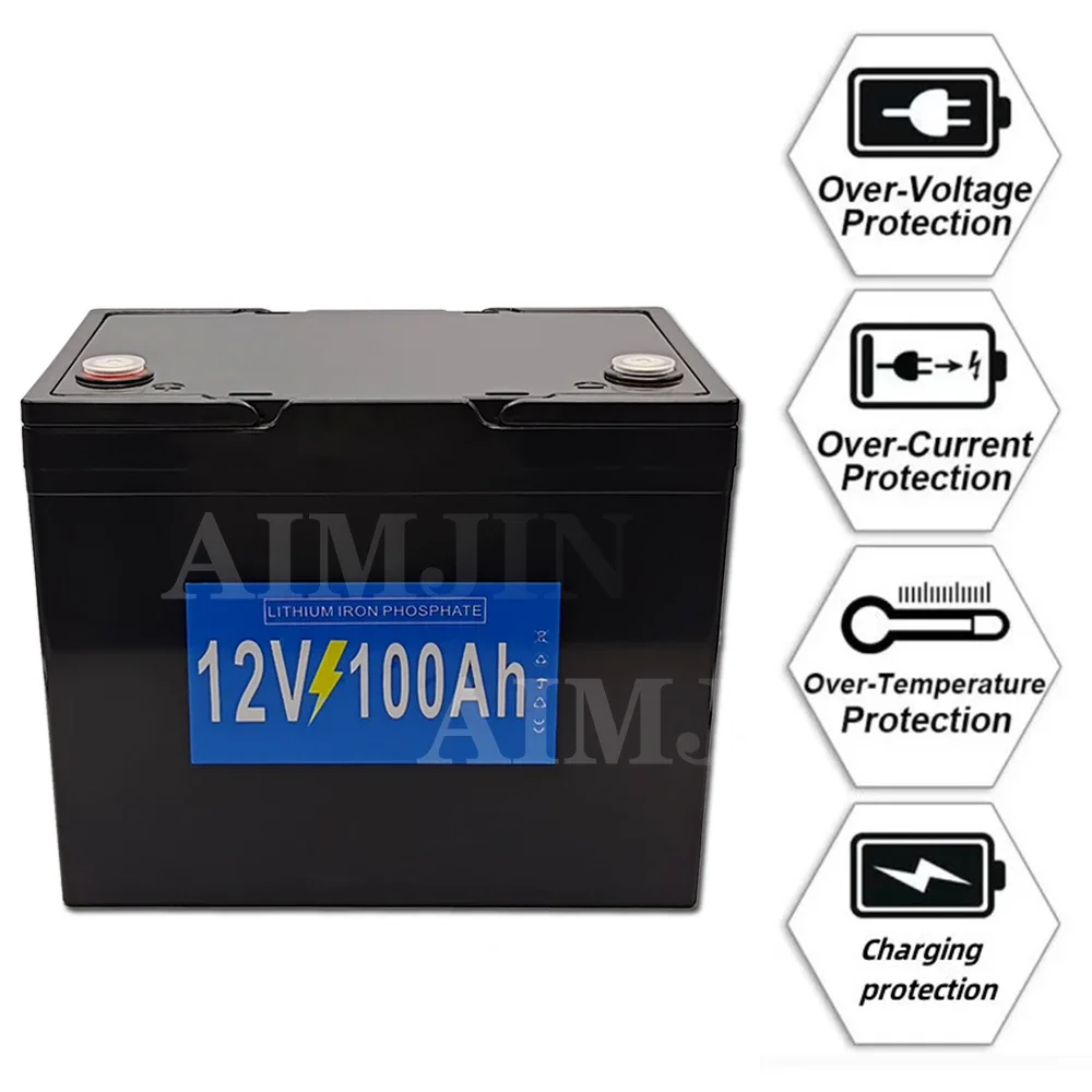 12V LiFePO4 Battery 12.8V 30Ah 50Ah 80Ah 100Ah 150Ah 200Ah  Rechargeable Deep Cycle for  Camping EVHome System