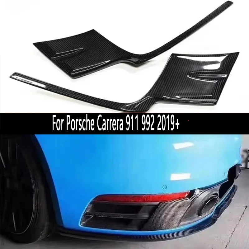 

Для Porsche Carrera 911 992 2019+ Накладка на задний бампер из карбона, боковой спойлер, защита выхлопной трубы, сплиттер, обвес
