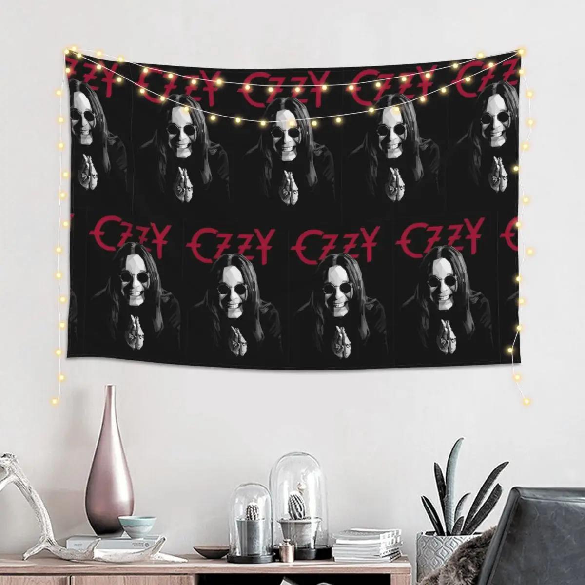 Ozzy Osbourne Merch Tapestry Art Wall Hanging Aesthetic Home Decor Tapestries for Living Room Bedroom Dorm Room