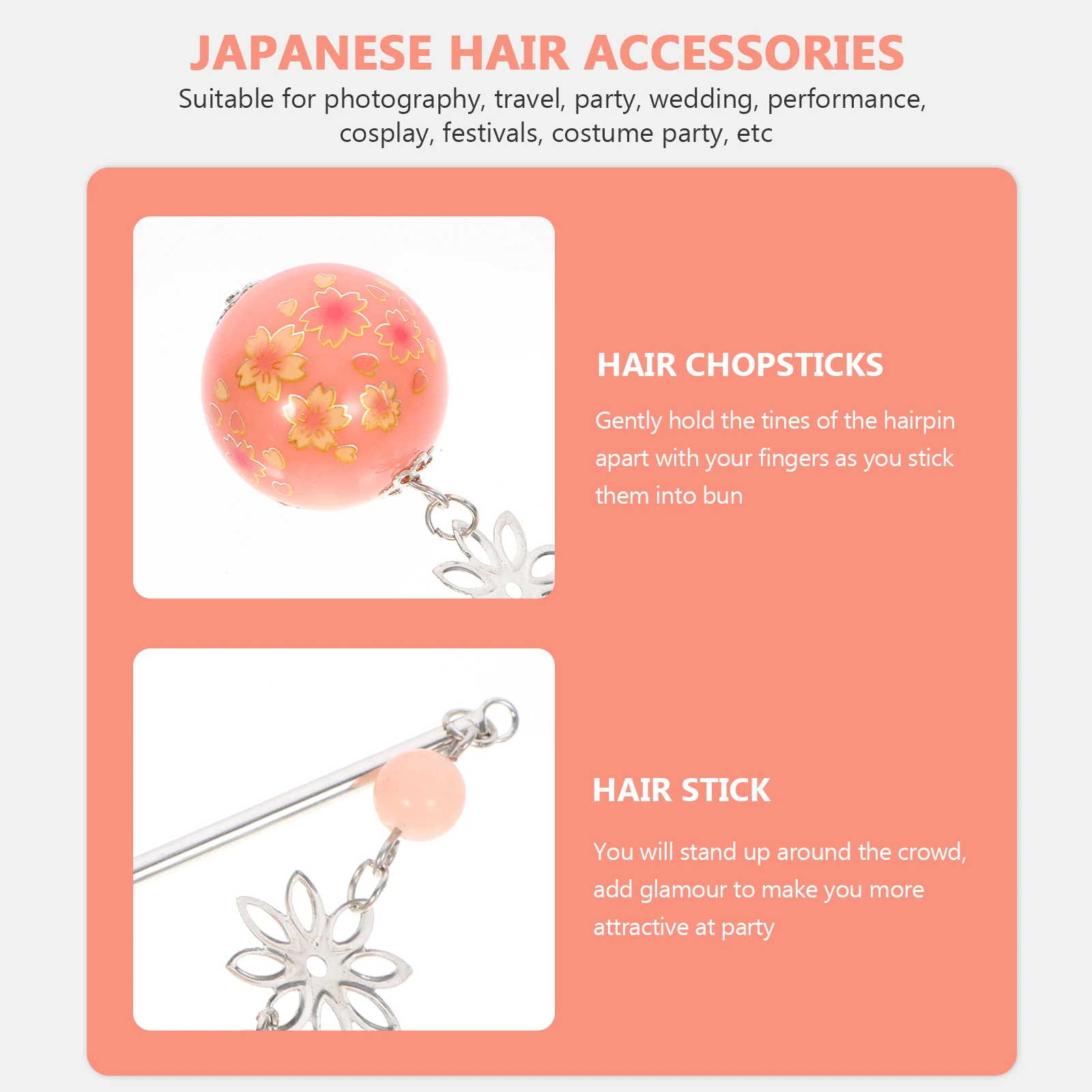 

Ancient Chinese Hair Accessories Acrylic Zinc Alloy Hairpin Sticks for Bun Styling Perfect for Party Wedding Photography Travel