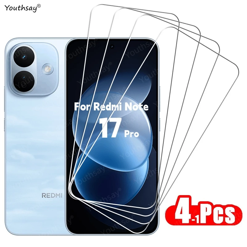 Vollständig transparentes Glas für Redmi Note 17 Pro, gehärtetes Glas, Redmi Note 17 Pro Displayschutzfolie, Schutzfolie für Redmi Note 17 Pro