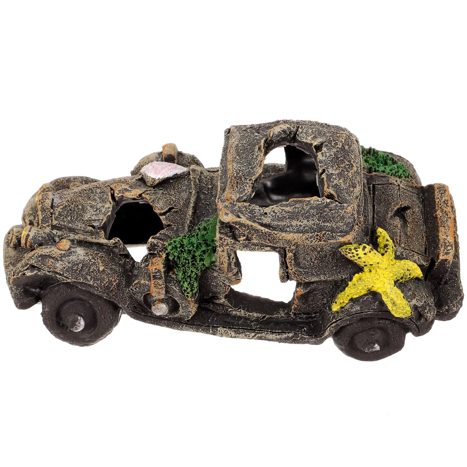 

Fish Tank Car Wreckage Ornaments Decorations Large Aquarium Resin Reptile Habitat Accessories