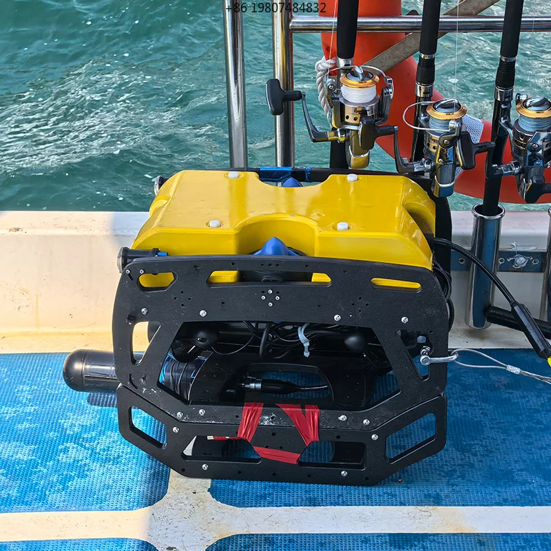 High-Lumen LEDs and  Deck Control Station Advanced 300m ROV System: Underwater Robot S-100 with 6 Thrustersand