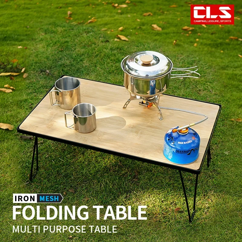 Camping Table Iron Mesh Folding Table Portable Outdoor Camping With Lifting Shelf Aluminium Alloy Dining Table