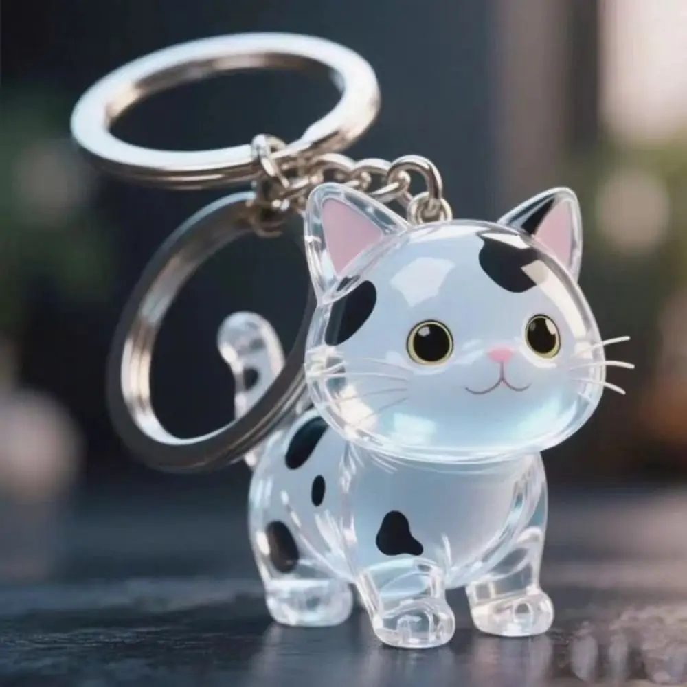 Transparent Cat Hair Acrylic Keychain Handmade Siamese Cat Cat Hair Storage Box Cute Stylish Dog Fur Storage Pendant