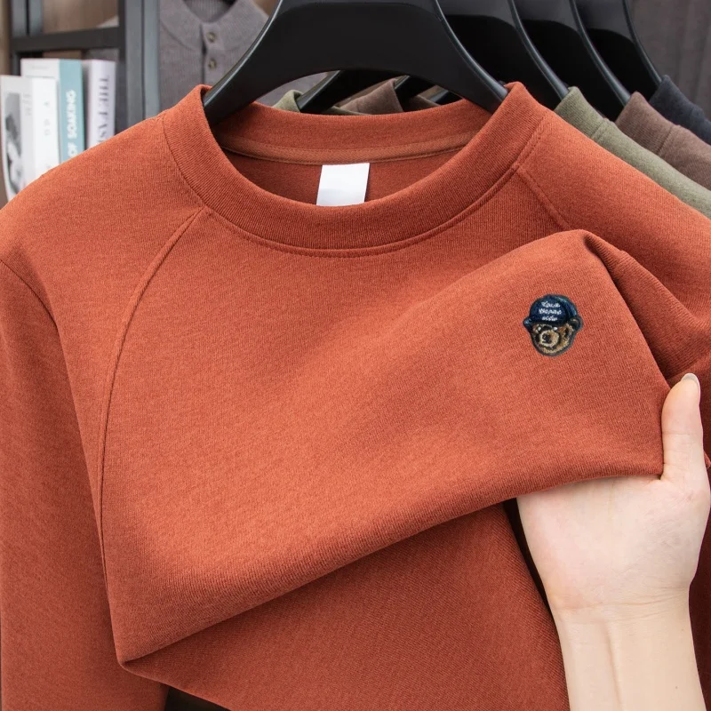 

Hot Selling Premium Quality Men's O-Neck T-Shirt Bear Print Soft Comfortable Long Sleeve Base Shirt Autumn Versatile Menswear