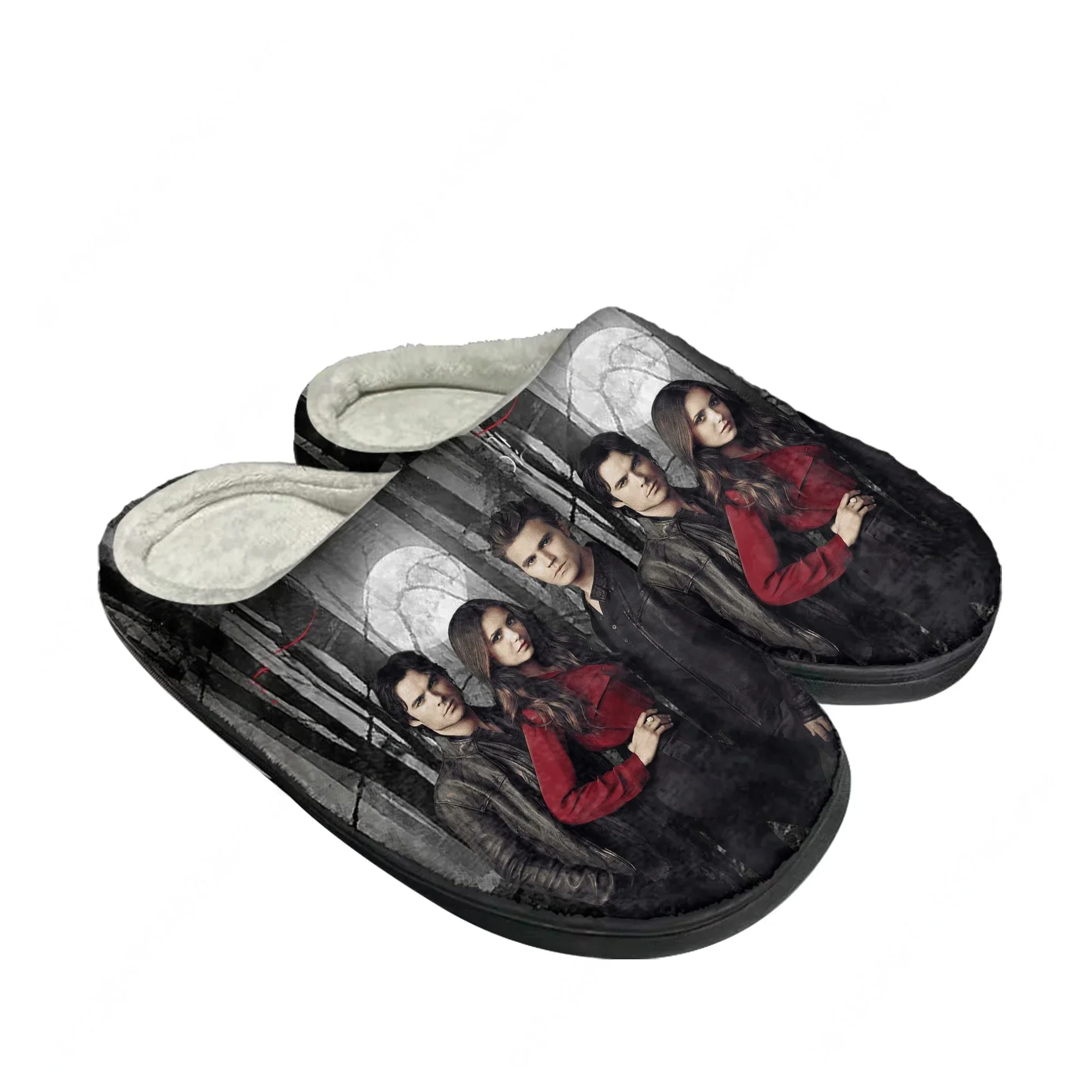 

The Vampire Diaries Damon Salvatore Home Cotton Custom Slippers Mens Womens Sandals Plush Casual Keep Warm Shoes Thermal Slipper
