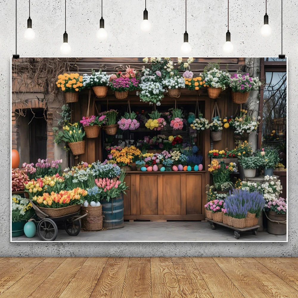 ربيع عيد الفصح الزهور مخزن خلفية التصوير الفوتوغرافي الأرنب البيض ديكور الحفلات خلفية صورة التصوير الفوتوغرافي استوديو الصور