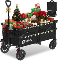 XL Foldable Handcart, 135 L, 120 kg, Hand Trolley with All-Terrain Tyres, Patented Folding from 4 Directions, Adjustable Handle