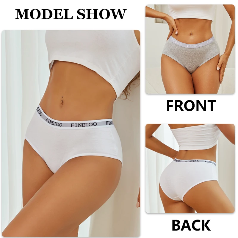 FINETOO 3Pcs Cotton Letter Belt Underwear Women's Panties Sexy Breathable Low Waist Briefs Female Stretch Comfortable Lingerie - Image 2