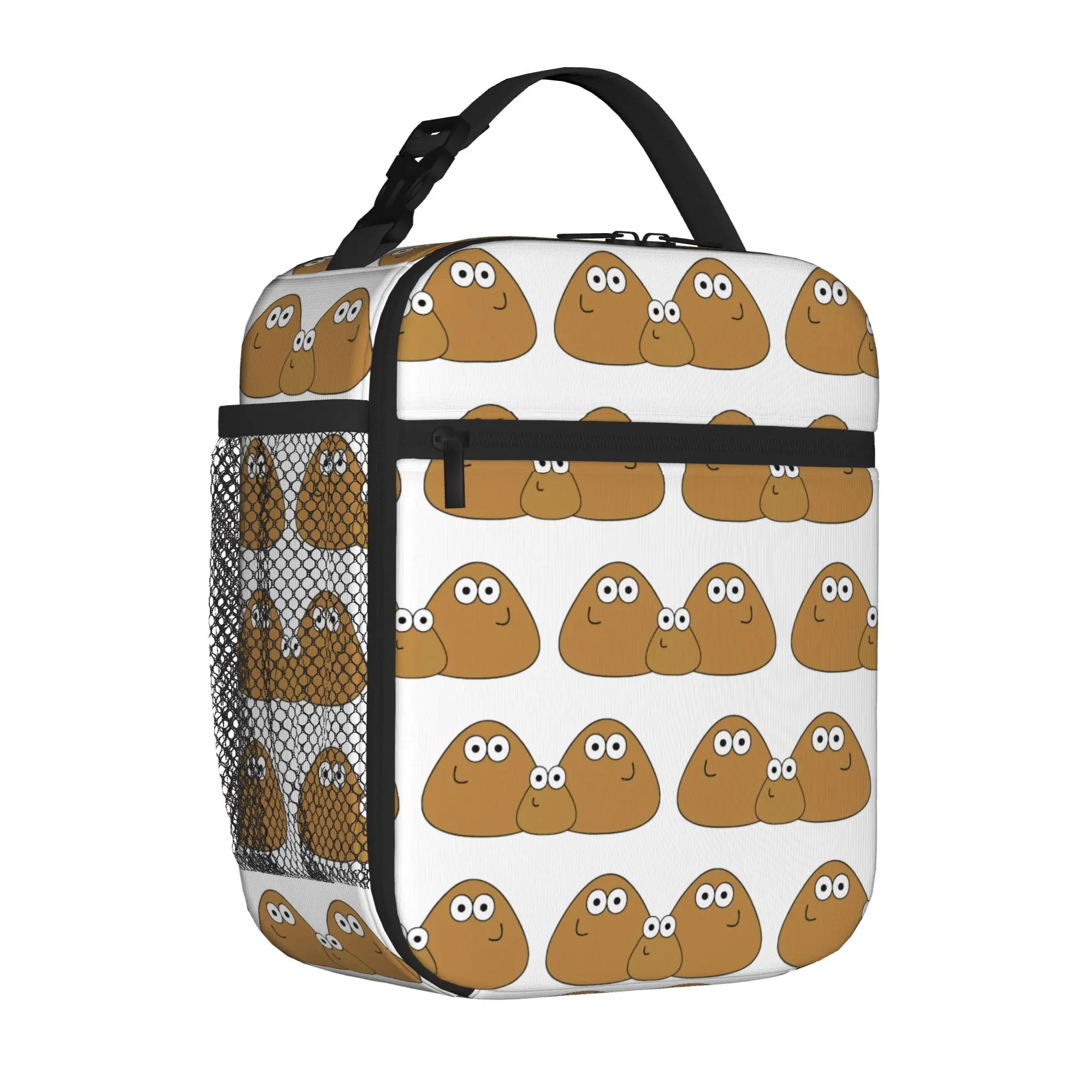 Virtual-Alien Pet P-Pou Carry Thermal Cooler Bag Cartoon Game Reusable Insulated Lunch Bags New Arrival Container Box For School