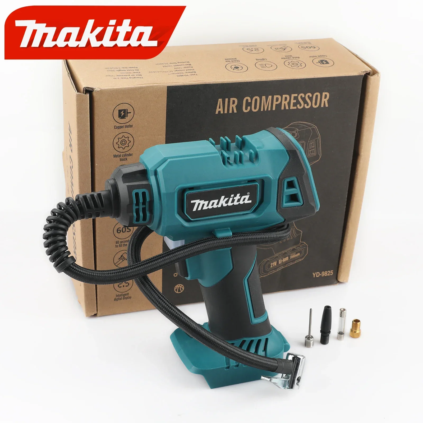 

Автоматический беспроводной электрический насос Makita DYS60, ручной воздушный компрессор для автомобильных шин, для аккумулятора Makita 18 В, без аккумулятора