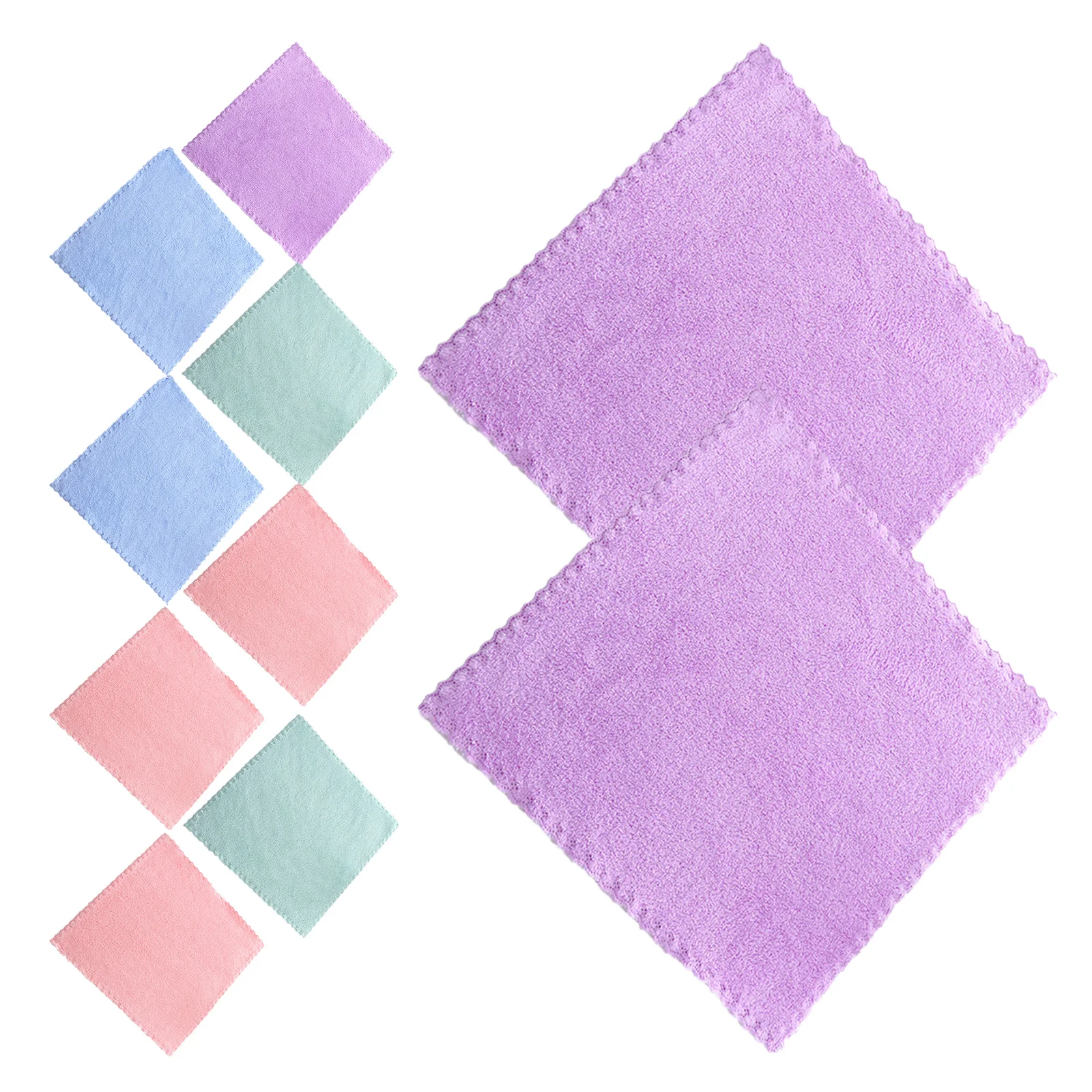 

Ipetboom Microfiber Facial Wash Cloth Reusable Makeup Remover 9.84x9.84 Inch Random Color