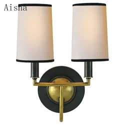 American Copper Wall Lamp Luxury Creative Dining Room Bedroom Bedside Sconces for Home Design Modern Living Room Wall Light