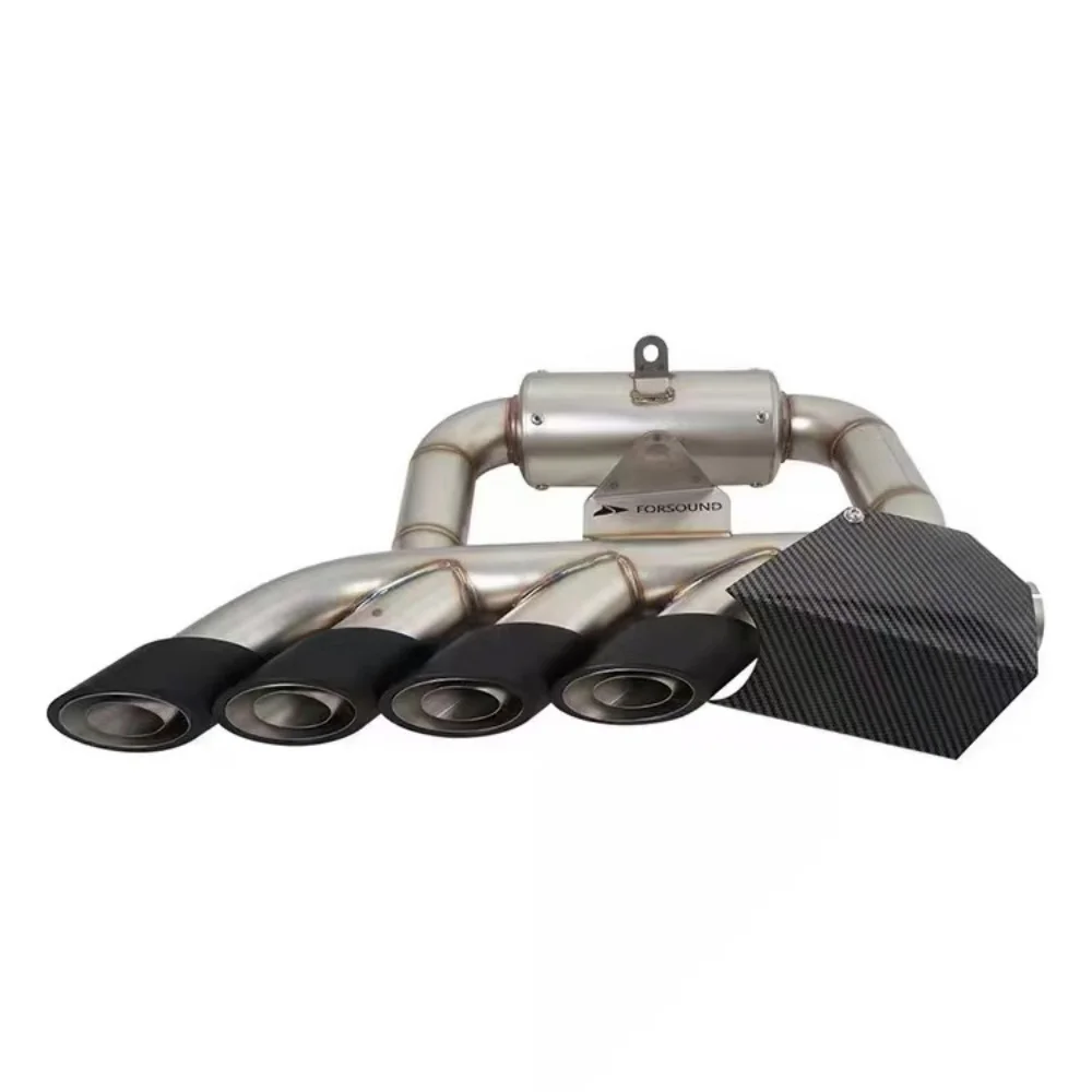 For Benda LFC 700 quad exhaust modification, 700lfc under-exhaust hidden carbon fiber Akrapovic exhaust tail section.