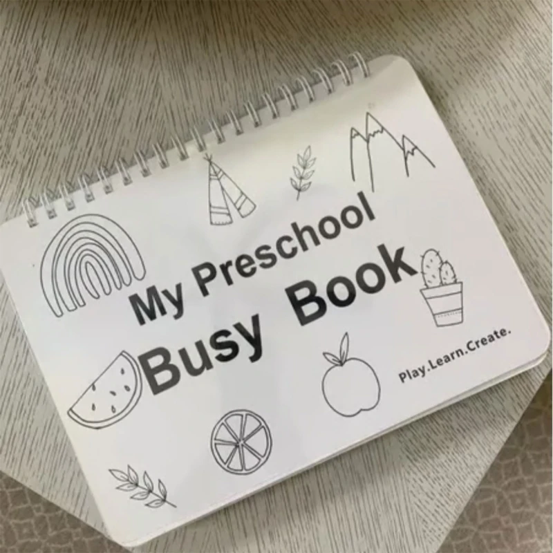 หนังสือการเรียนรู้ก่อนวัยเรียน Busy Book พร้อมสติกเกอร์สำหรับเด็กวัยหัดเดิน Sensory Busy Book Early Learning