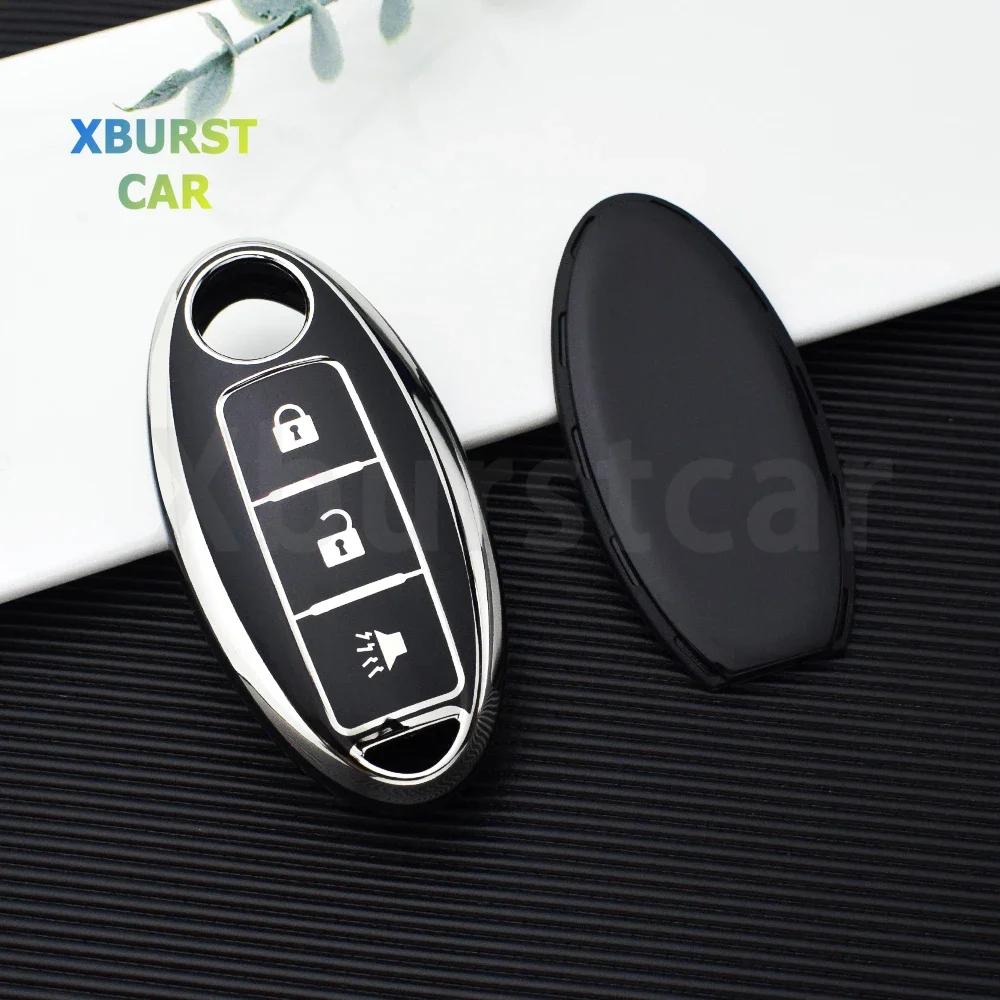 3 Buttons TPU Shell Fob For Nissan Qashqai Juke J10 J11 X-Trail T32 T31 Kicks Tiida Pathfinder Note Infiniti Car Key Case Cover