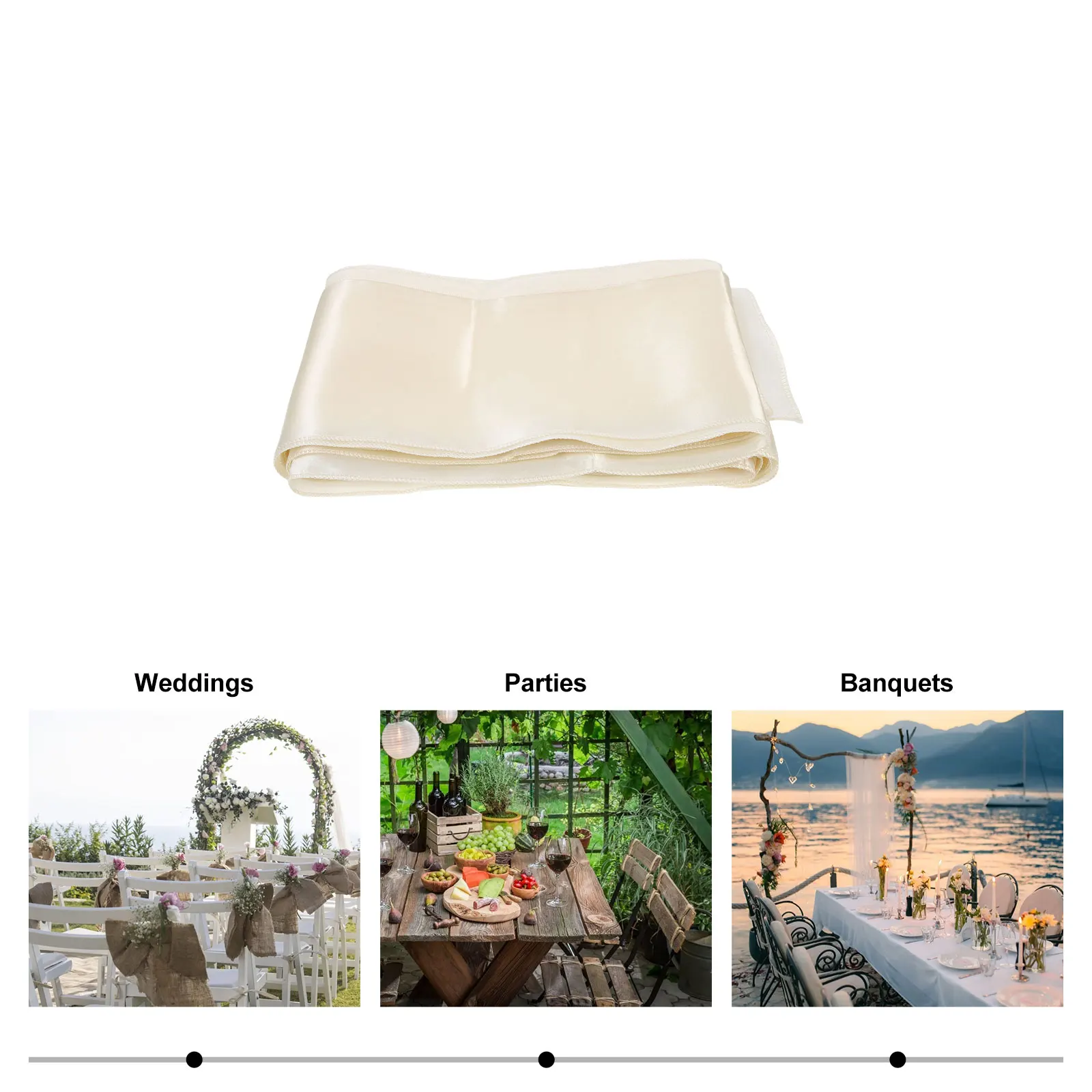 

10 Pcs Chair Back Bow Decoration Decorative Strap Wedding Ties White Ribbon Decorations Sashes