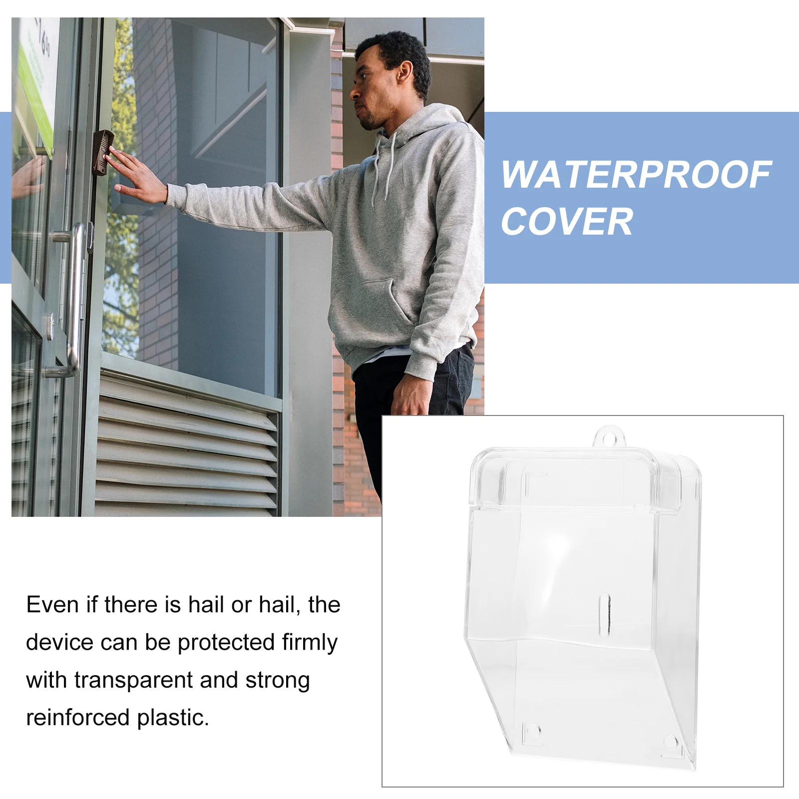 Doorbell Waterproof Cover Clear Rainproof Transparent Lock Locks for Doors Protective