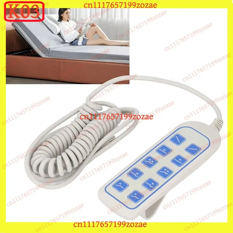 k3 Electric Bed Hand Controller Remote with 8-Pin 9-Wire Plug for Lifting Bed Actuator System