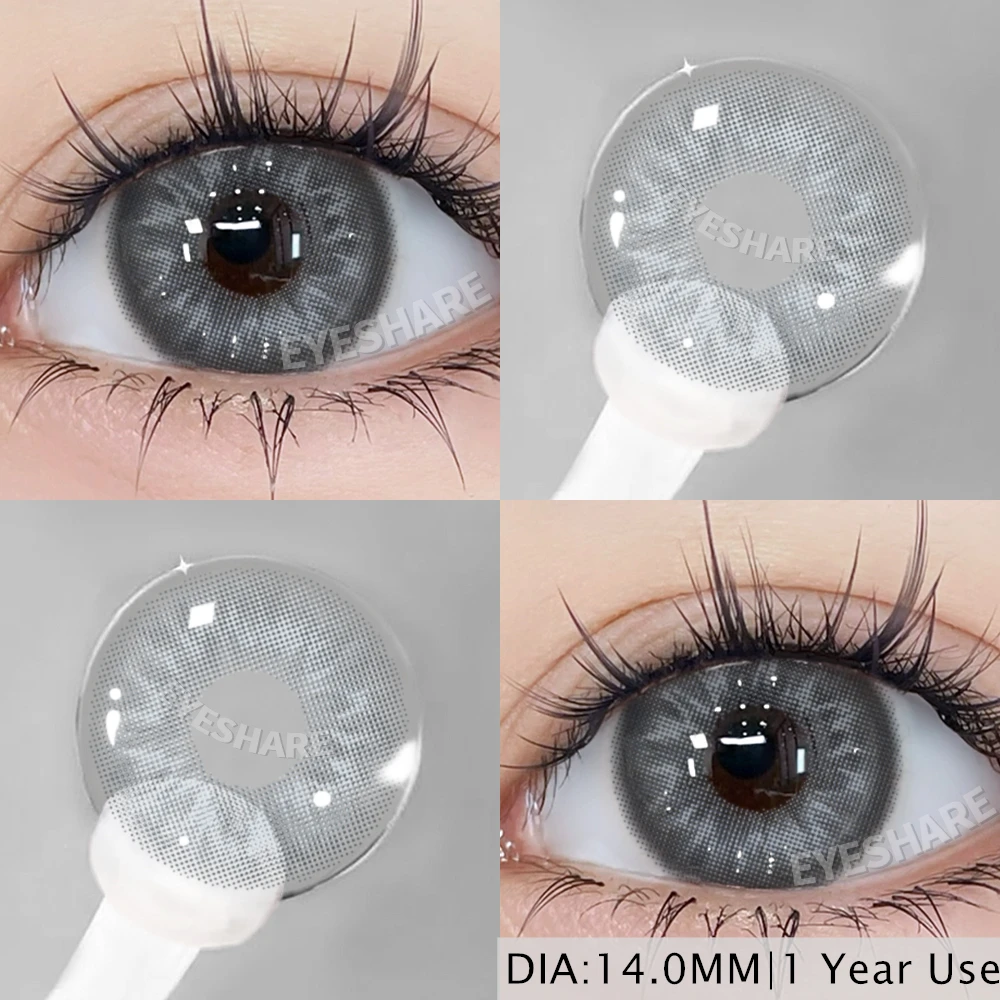 EYESHARE 1 Paar graue Kontaktlinsen für Augen, farbige Linsen, graue Linsen, natürliche bunte Kontaktlinsen, jährliche Verwendung