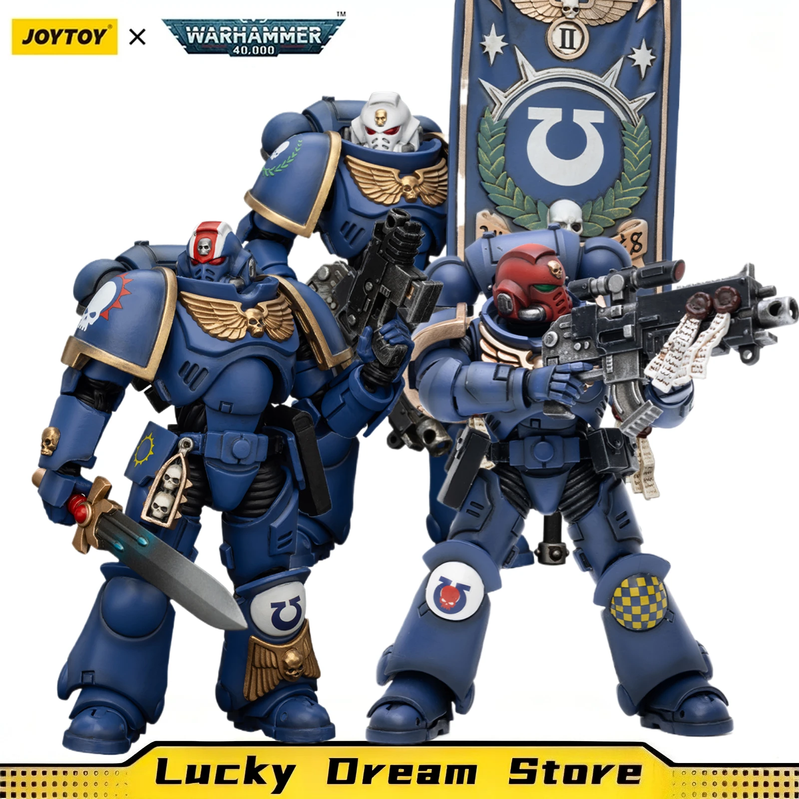 【JOYTOY】Warhammer 40K Ultramarines Heroes of The Chapter Primaris antiguo Posca 1/18 figura de acción de juguete