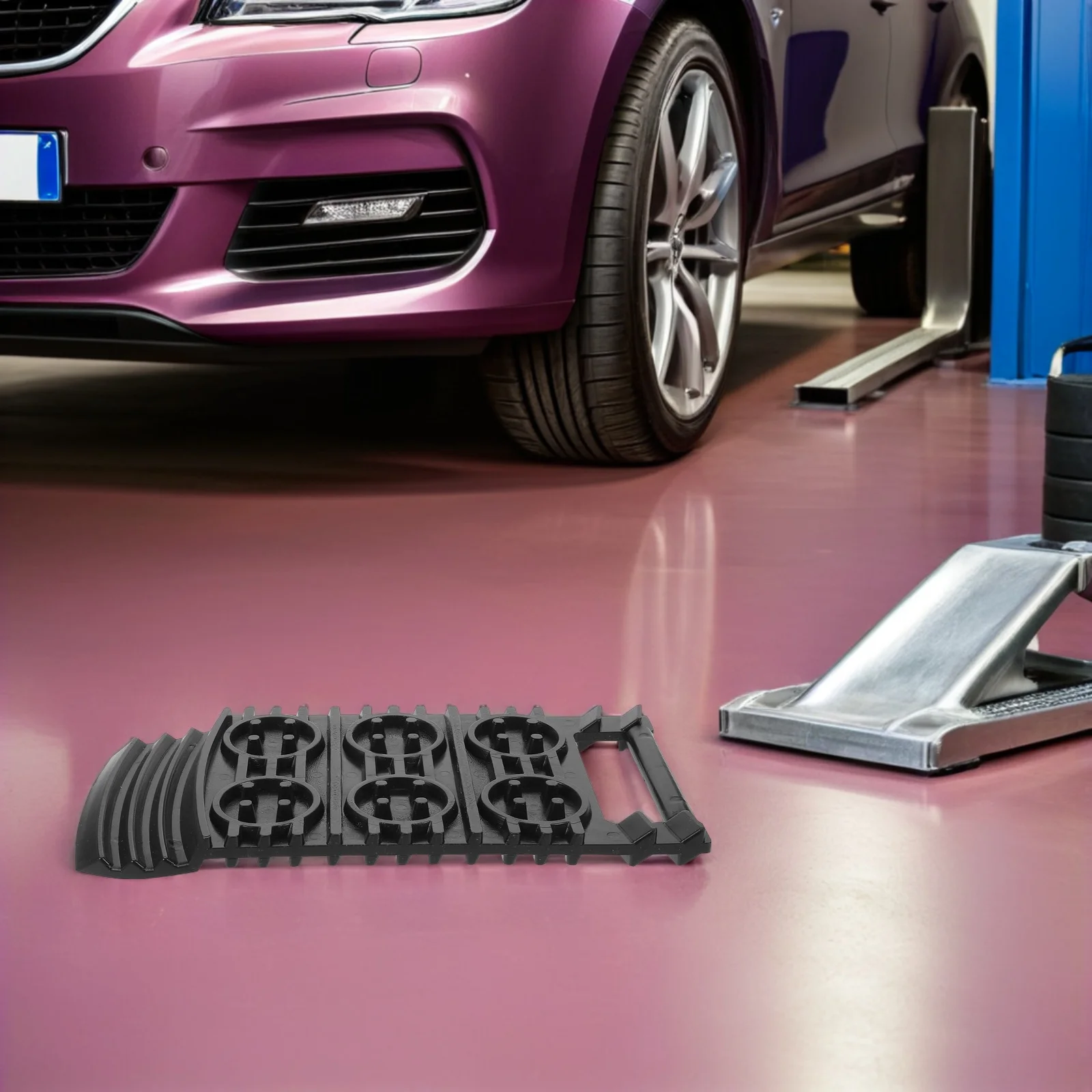 2 قطعة لوحات الجر ل الثلوج سيارة الإطارات المضادة للانزلاق منصات الطين الانتعاش المسارات المحمولة على الطرق الوعرة مركبة الهروب حصيرة أداة إنقاذ الذاتي #6