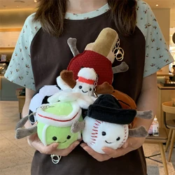 Cute Simulation Ball Series Plush Toy Cute Tennis Baseball Rugby Basketball Football Badminton Soft Pillow Kids Gifts Room Decor