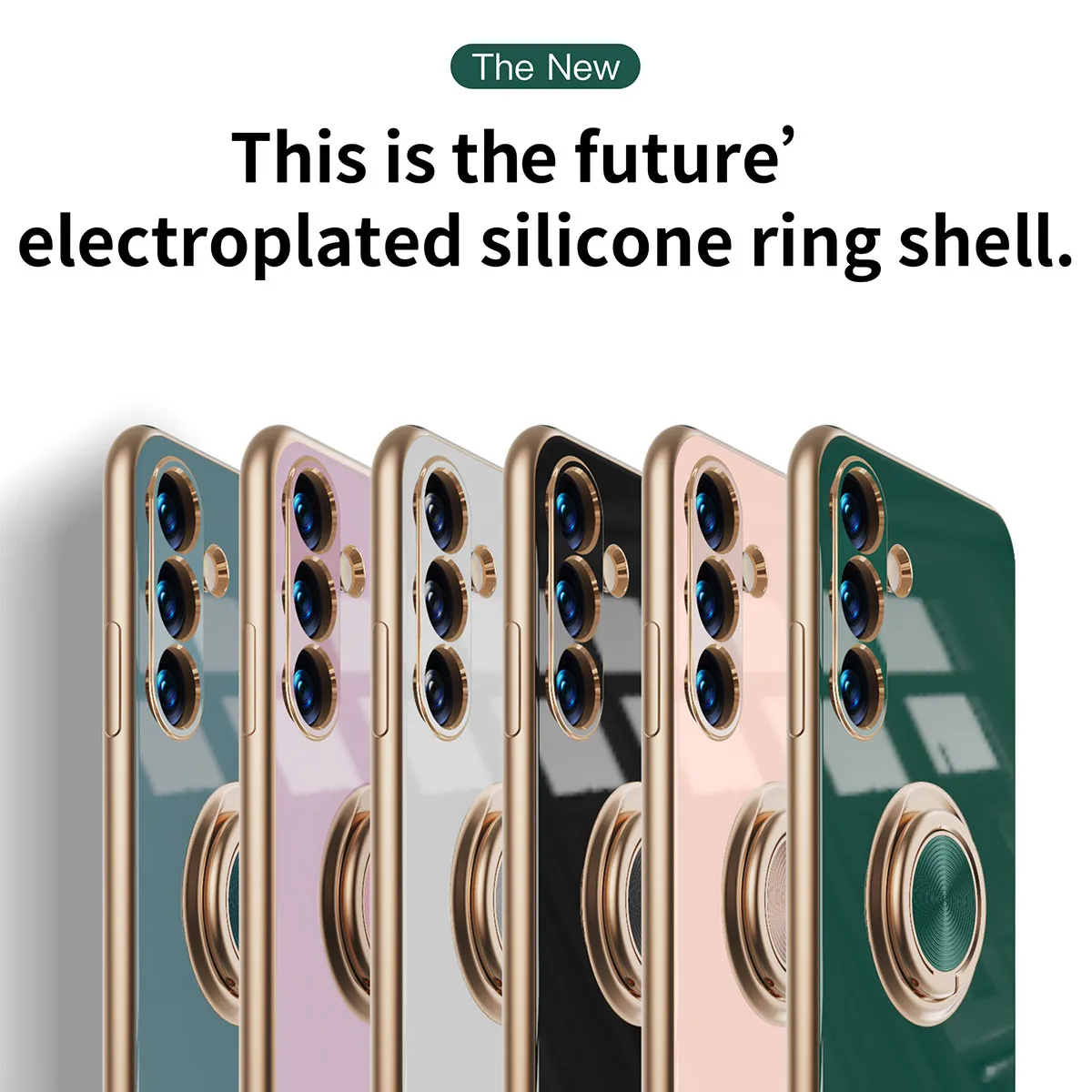 الفاخرة تصفيح حلقة حامل قضية الهاتف لسامسونج غالاكسي A56 A36 A26 A06 A16 A15 A25 A35 A55 A14 A24 A34 A54 غطاء مقاوم للصدمات