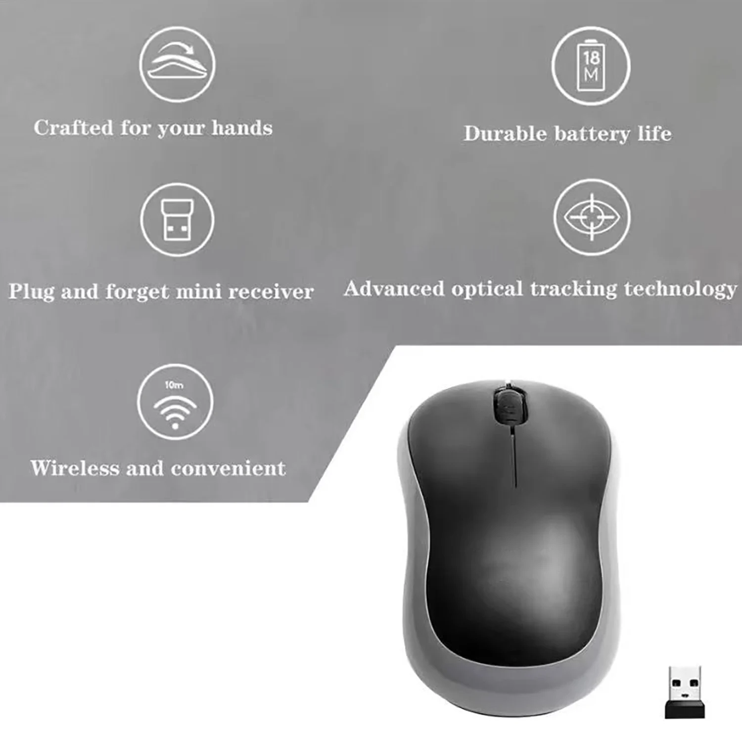Souris sans fil M185 2.4Ghz USB 1000DPI, récepteur USB, souris de Navigation optique muette pour Mac Os, fenêtre chromée 10/8/7