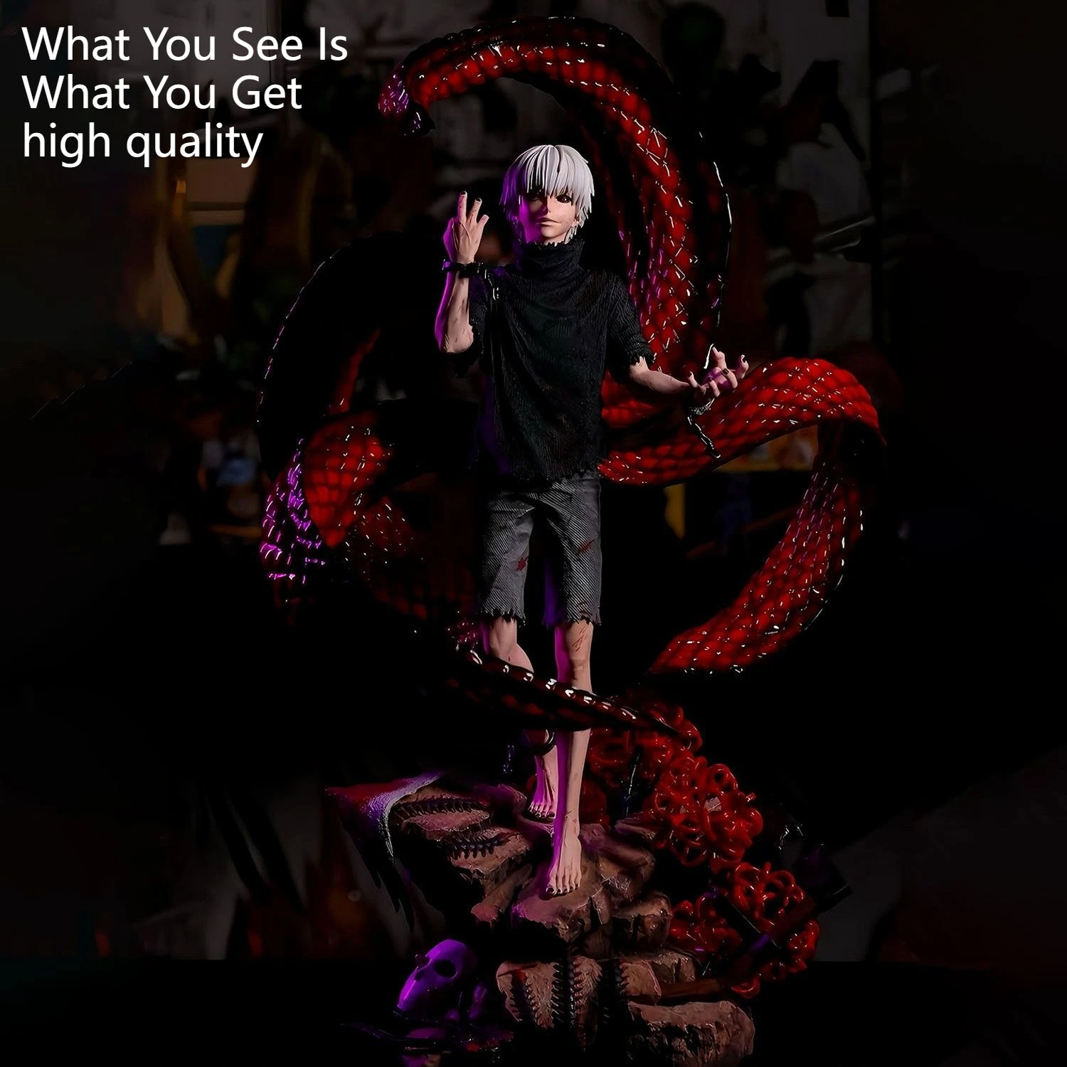 

38cm Top Edition Tokyo Ghoul Kaneki Ken Action Figures Pvc Model Doll Collect Desk Decor Toys Birthday Halloween Gift