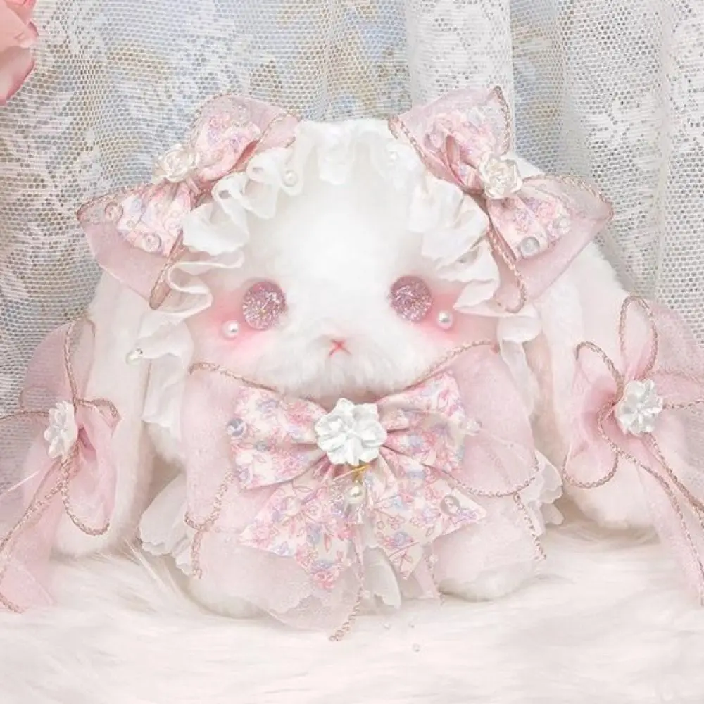 New Bunny Plush Bag Lolita Sweet Crossbody Bags Princess Pearl Chain Purse
