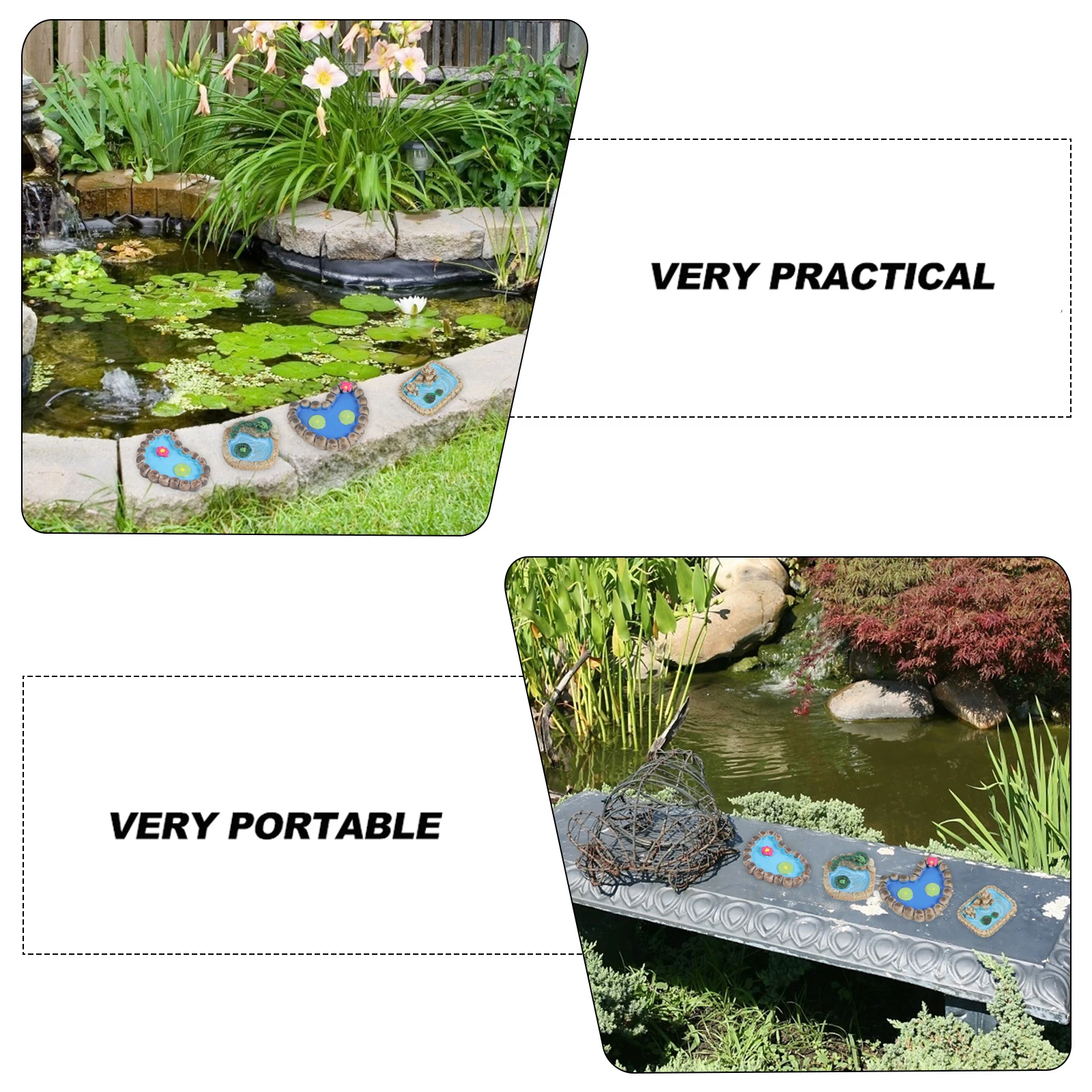 

9Pcs Mini Pool Decorations Exquisite Craftsmanship Lifelike Appearance Micro Landscape Adornment Fresh Natural Atmosphere Home