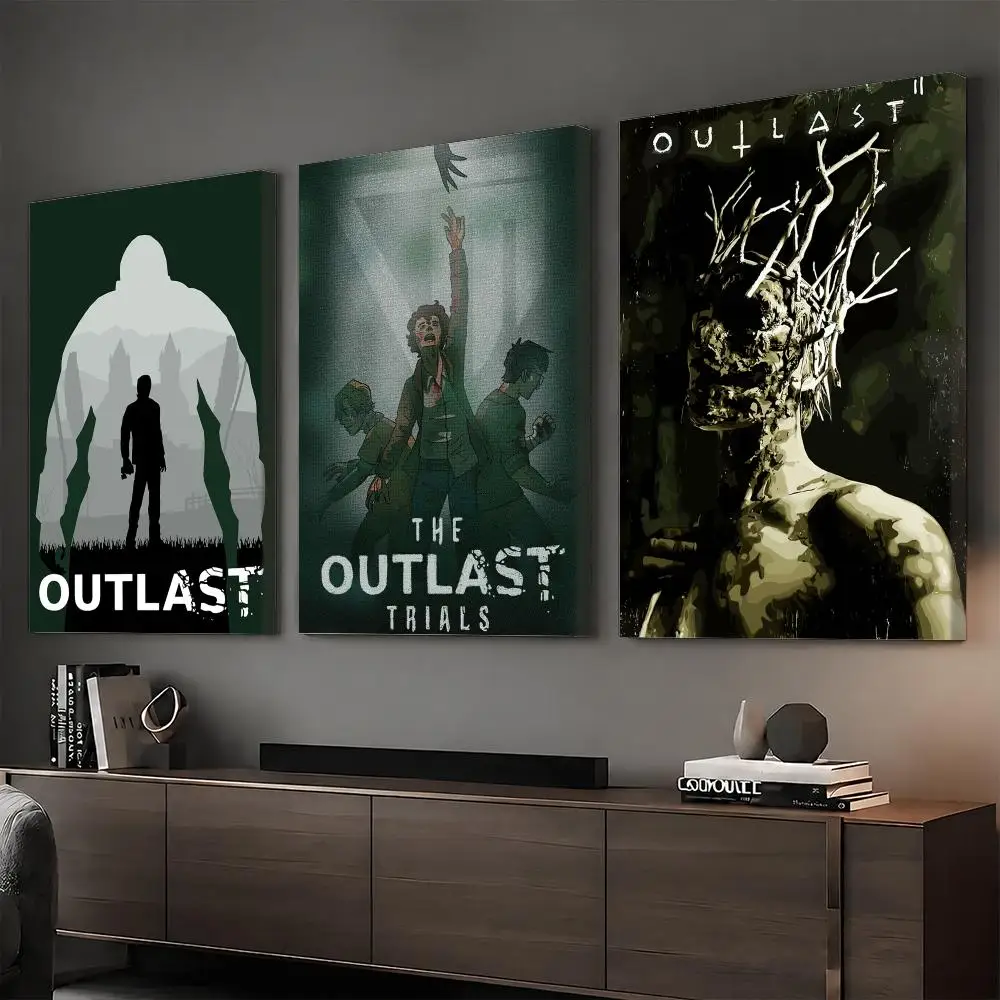 T-The Outlast T-Trials Game Painting Calligraphy HD Canvas Print Poster Wall Art | Optional Frame | Modern Hallway Decor
