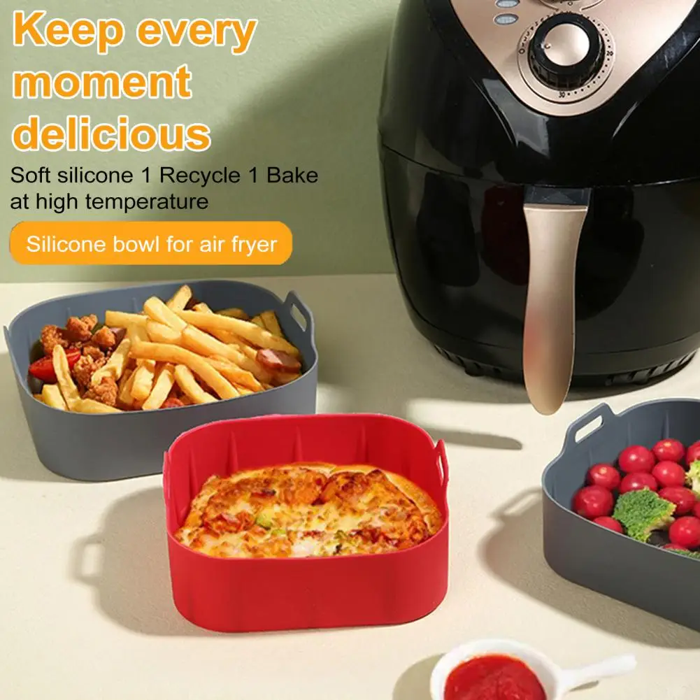 بطانة سلة مقلاة هوائية من السيليكون ، بطانات مقلاة خَبز مع مقابض ، بطانة فرن من الدرجة الغذائية ، مقلاة هوائية 4-6 Qt #2