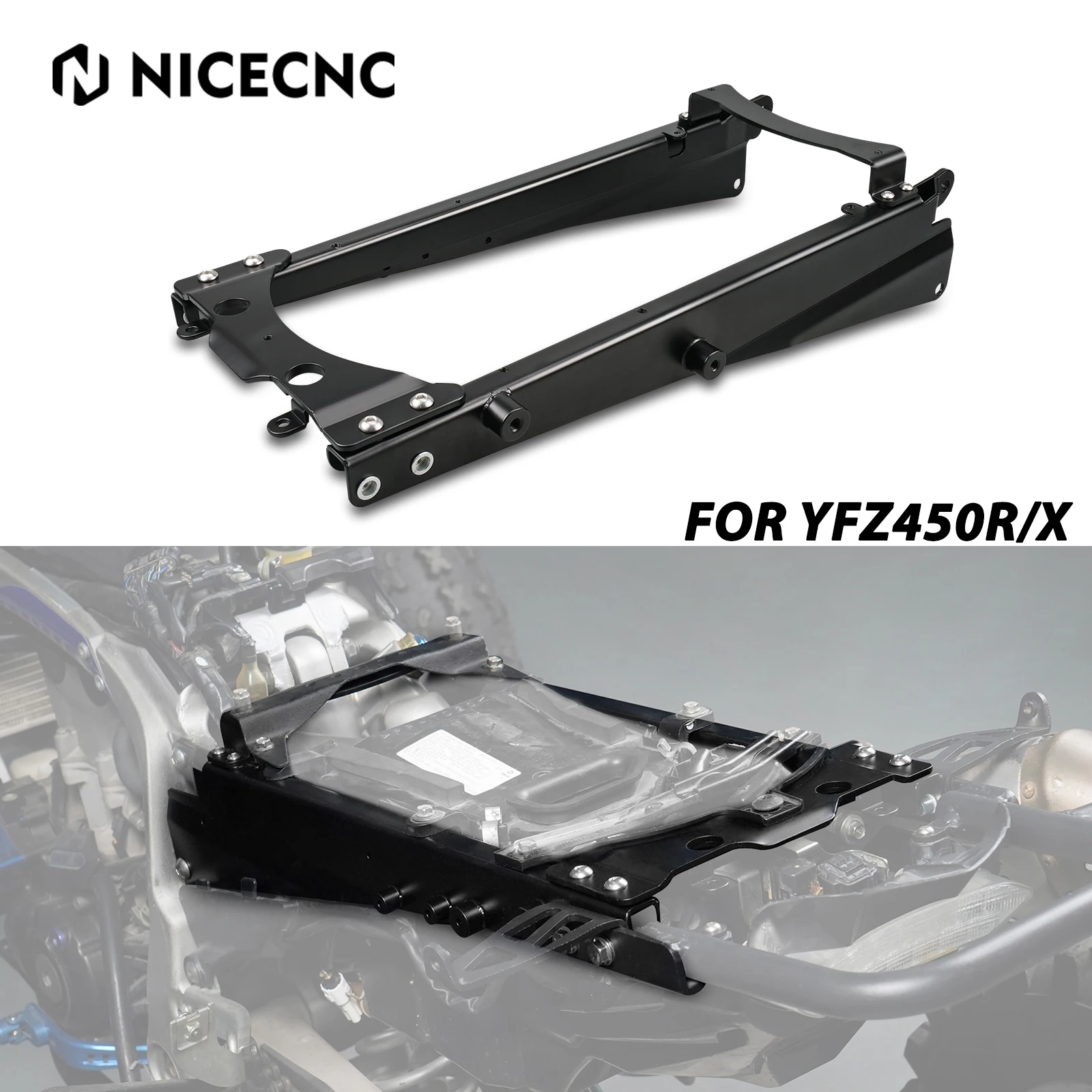 For YFZ450R Rear Subframe ATV For Yamaha 450R YFZ 2009-2023 YFZ450X 2010-2011 Q235 Carbon Steel Rustproof Anti-wear Sub Frame