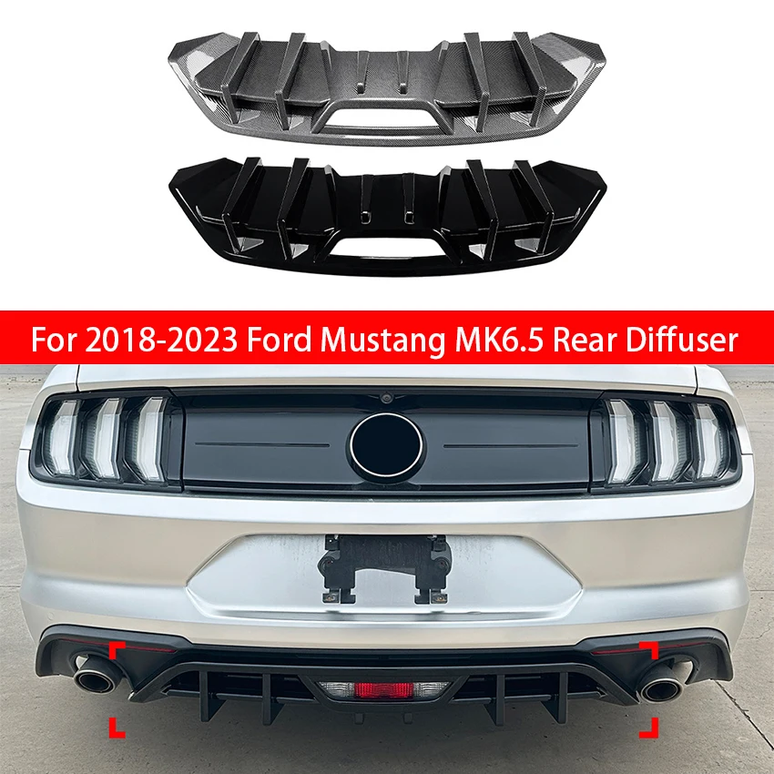 

For 2018 2019 2020 2021 2022 2023 Ford Mustang MK6.5 Auto Parts Rear Bumper Diffuser Lip Spoiler Divider Chin Body Kit