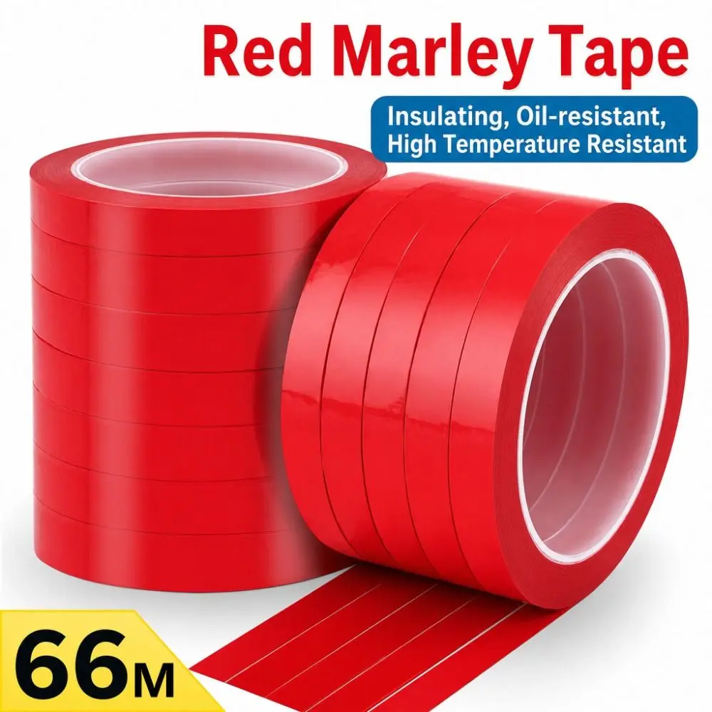 High Insulate 3/5/8/10mm Width Marking Tape 66 Meters Red Coding Tape Marker Line Tape