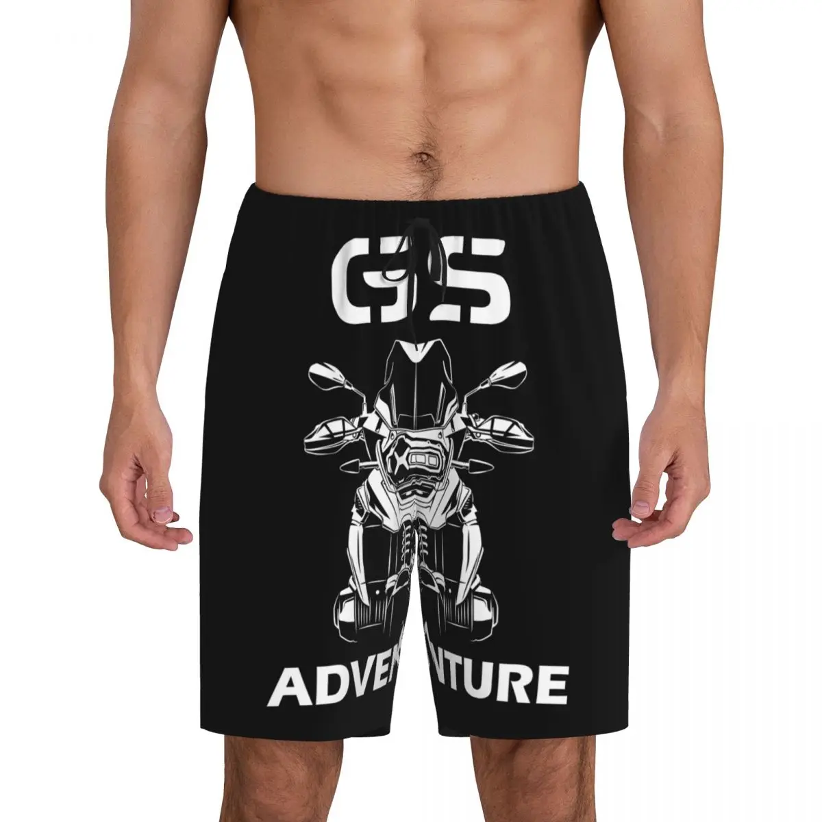 Custom Men's GS Adventure Motorbike 1250 Motorcycle Pajama Shorts Custom Printed Sleep Pjs Sleepwear Bottoms with Pockets