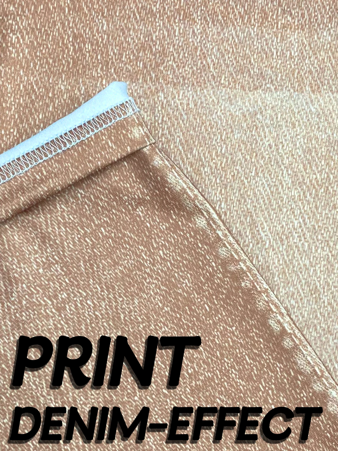 Plus Size Women\'s Leggings, Imitation Denim Print Pattern, Fake Flap Pocket Pants Design Pants, Casual, Comfortable and Fashionable Tight Sports