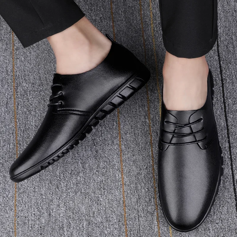 Brand Men Oxfords Shoes British Style Men Genuine Leather Business Formal Shoes Dress Shoes Men Soft Flats Top Quality Loafers