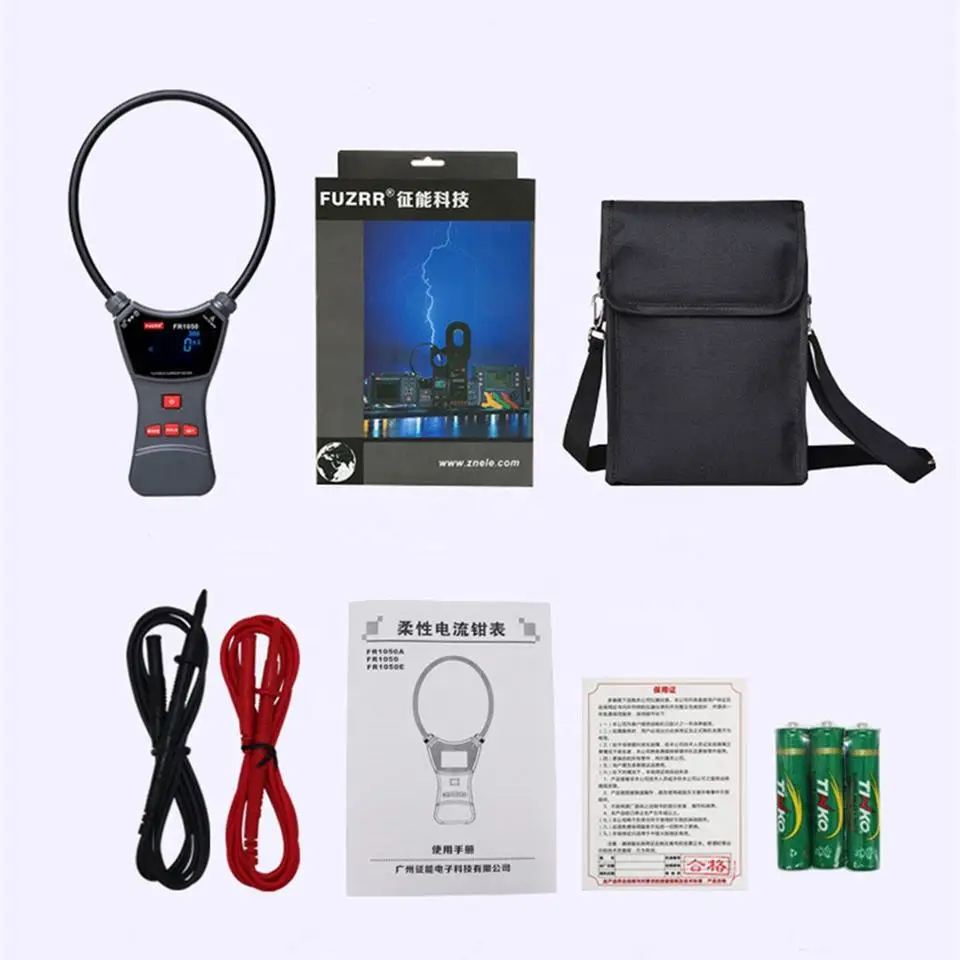 FR1050E FR1050 FR1050A Large Leakage Current Ammeter Tester 10000A Flexible Digital Clamp Meter AC DC 1000V Voltage Detector