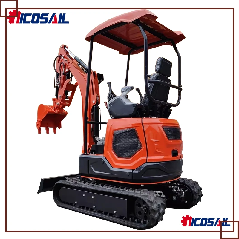 

Small trench excavator 1.8-ton compact crawler loader garden greening and agricultural backhoe