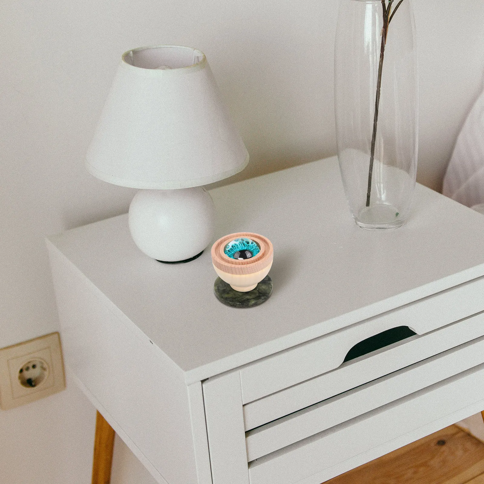 

Аромадиффузор Large Eye с мини-деревянной подставкой, стильный диффузор для эфирных масел для дома, офиса, автомобиля, ароматерапии и релаксации