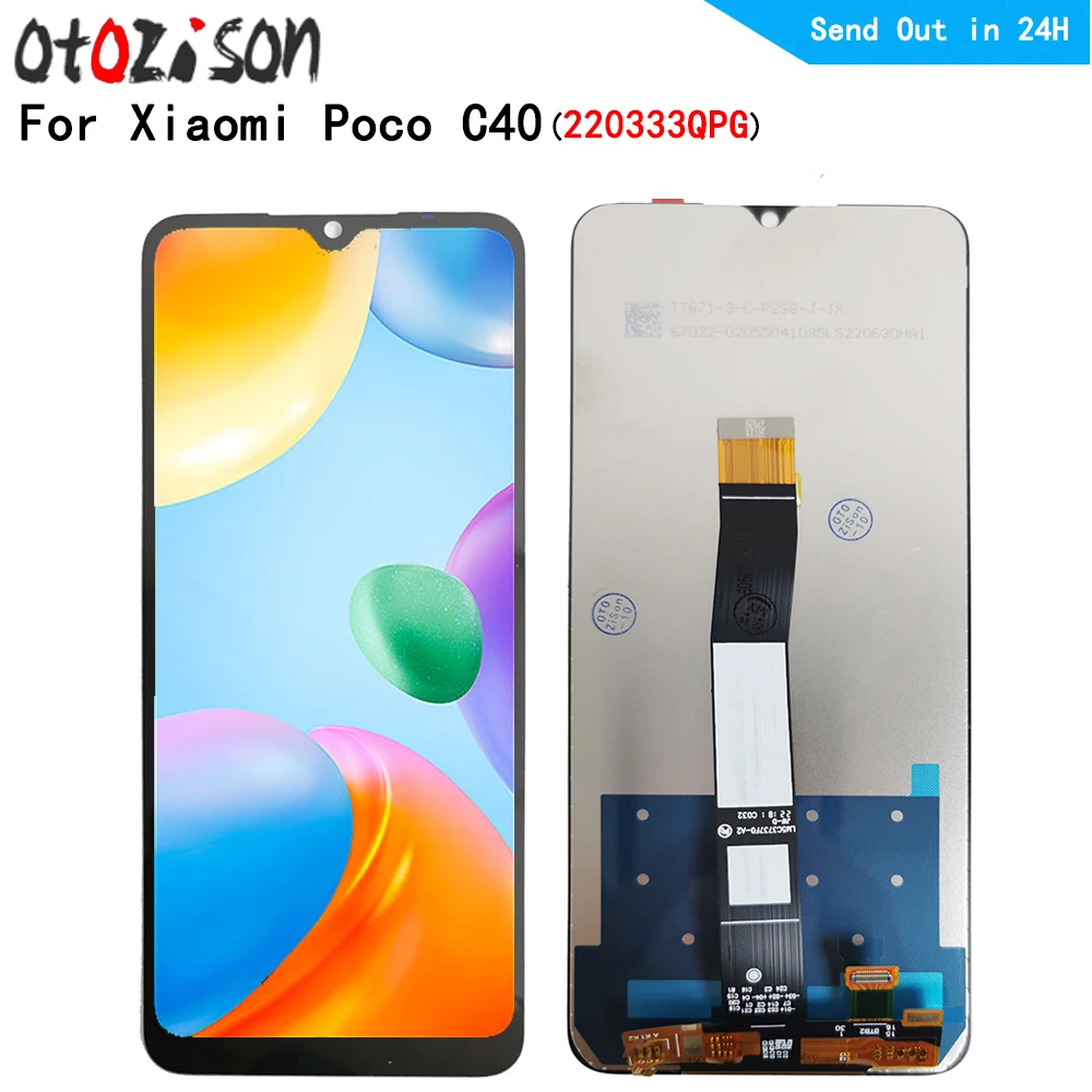 6,71" IPS LCD dla Xiaomi Poco C40 220333 Wyświetlacz LCD QPG + Digitizer ekranu dotykowego z ramką