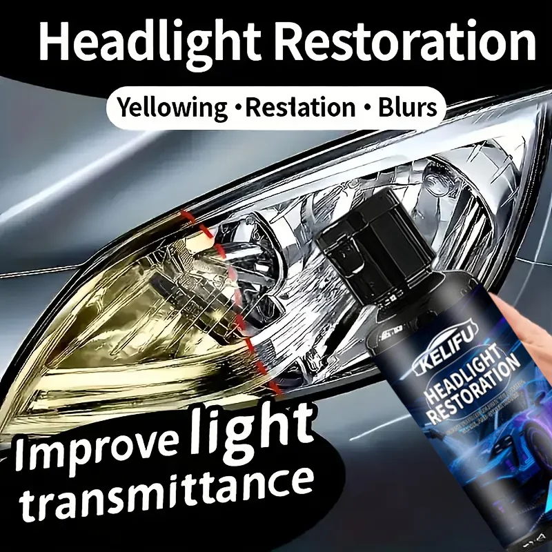 Headlight Cleaner: Remove Oxidation, Restore Clarity & Shine – Safe for Plastic Lenses, Easy Spray-On Application, Long-Lasting