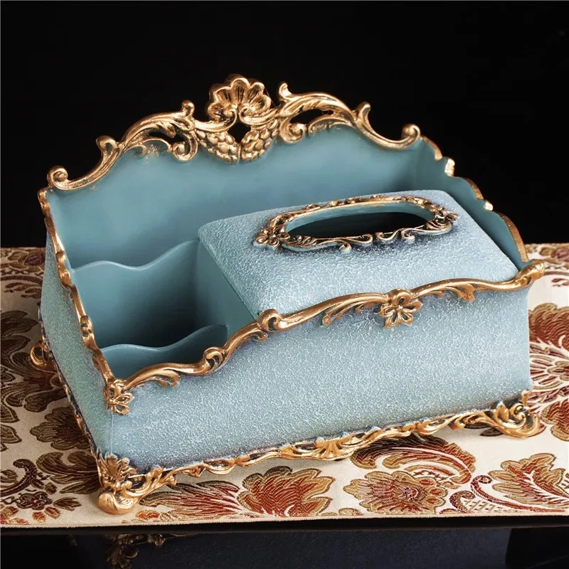 European High-End Multifunctional Storage Tissue Box, American Desktop Light Luxury Drawing Remote Control Storage Box