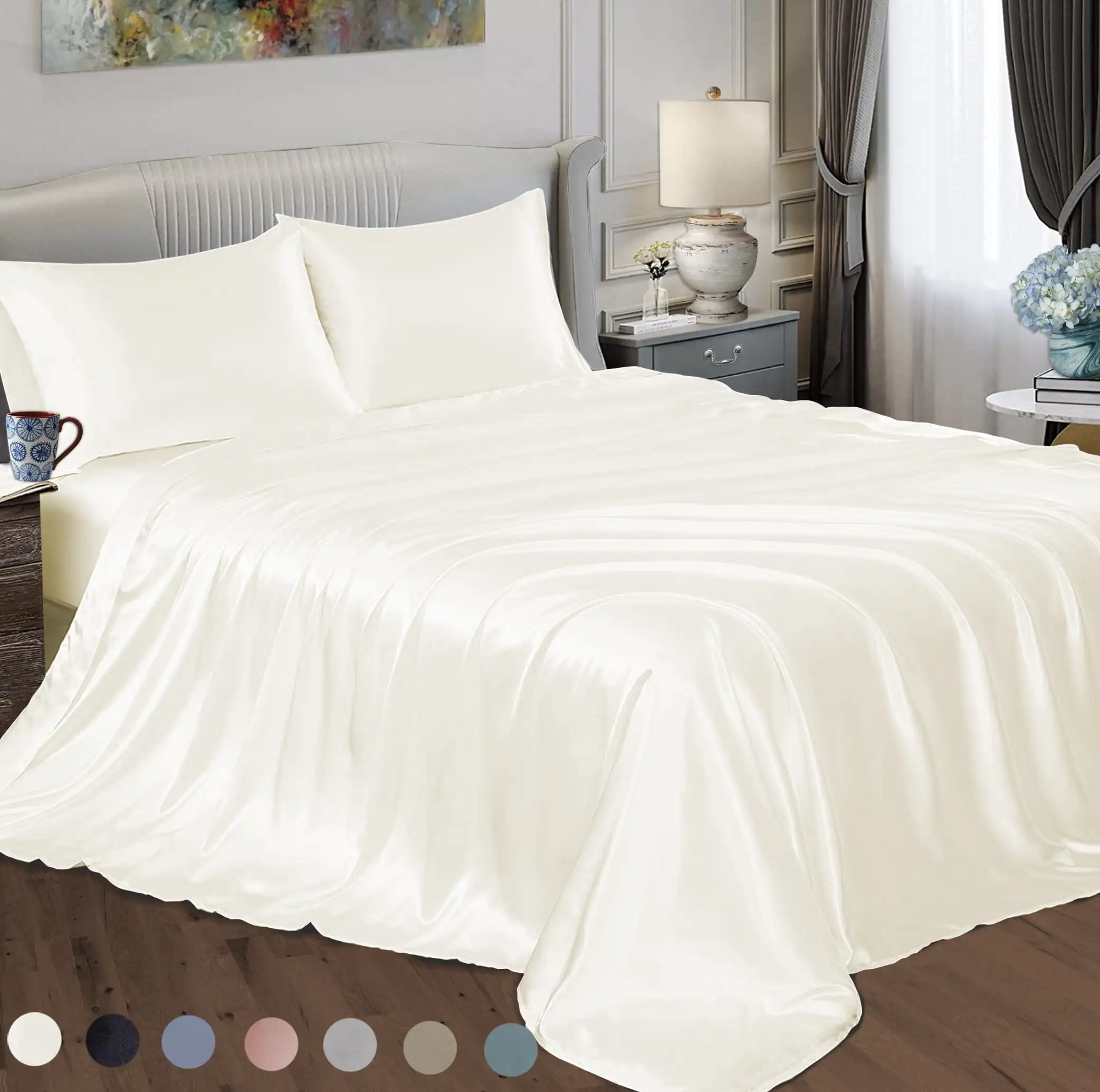 

Luxury 230 Thread Count White Polyester Sheet Set, Full, (4 Pieces)