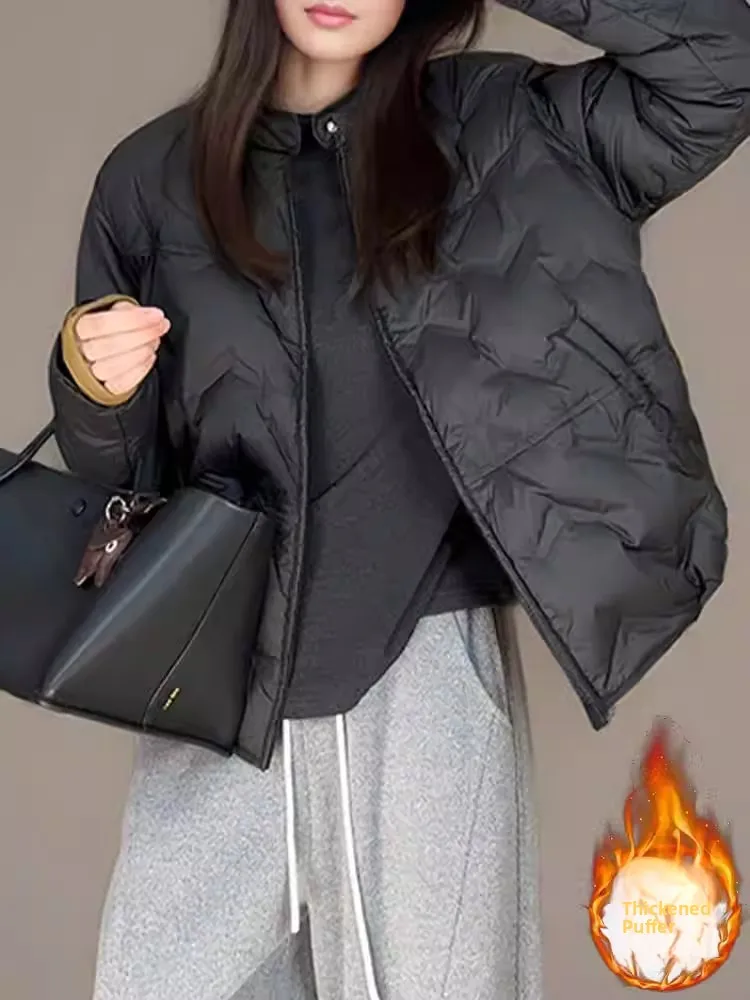 

Winter Casual Lightweight Warm ort Loose Women's Cotton Jaet Casual Outerwear Top Cotton Padded Coat for Ladies